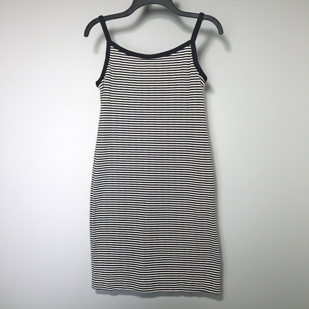 VTG USA Virgo Petite 6 Knit Tank Dress Striped Mini Summer Dress Grunge 90's Alt